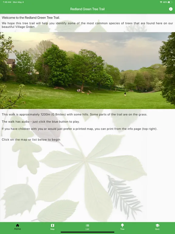 Tangkapan layar Redland Green Tree Trail iPad 