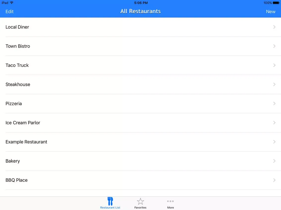 Capturas de pantalla de Dining Data iPad 