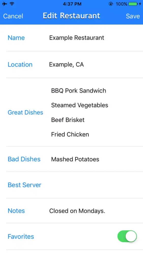 Capturas de pantalla de Dining Data