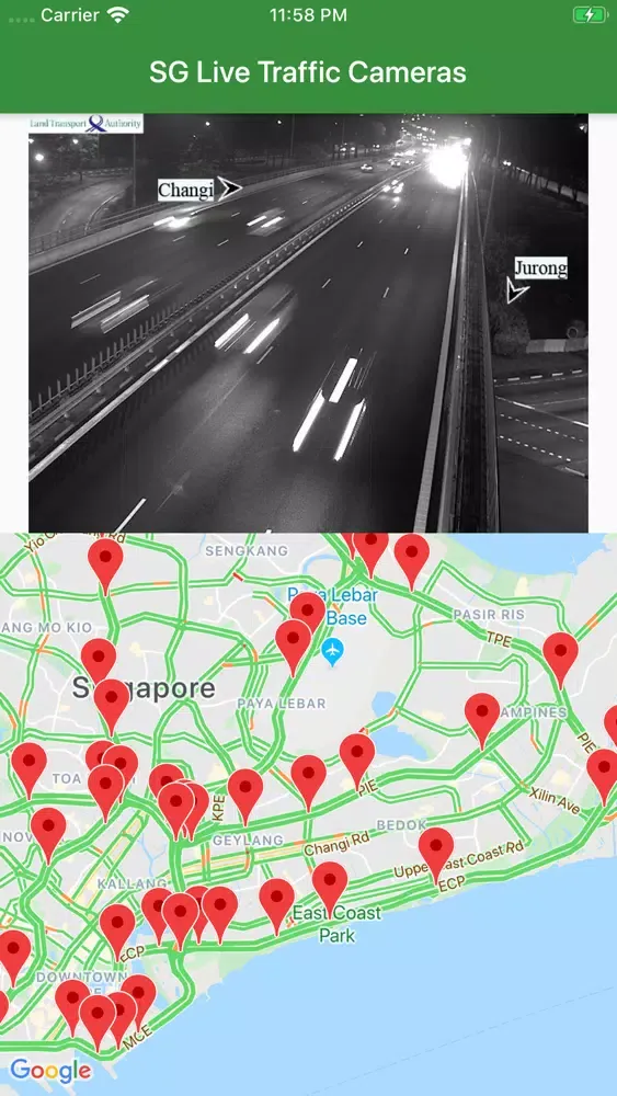 Ảnh chụp màn hình của SG Live Traffic Cameras