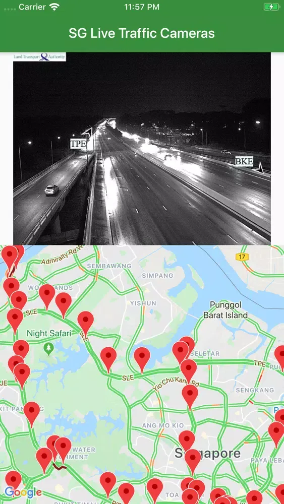 Ảnh chụp màn hình của SG Live Traffic Cameras