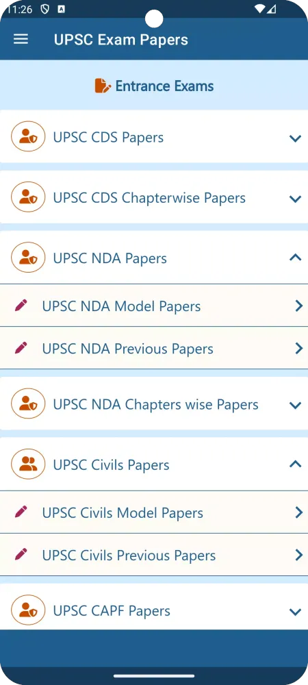 Capturas de pantalla de UPSC Exam Papers