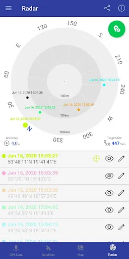Captures d'écran de GPS Data