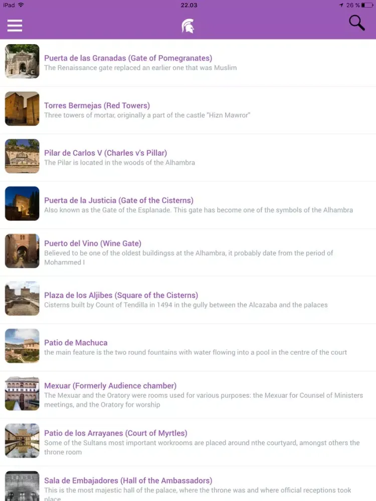 Guide to Alhambra, Granada iPad  Screenshots