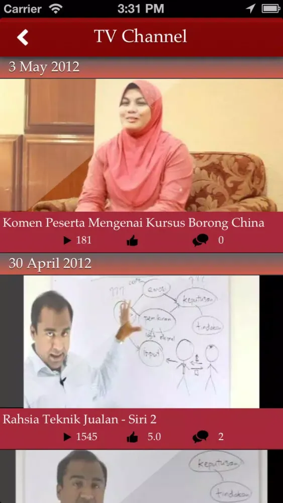 Tangkapan skrin Usahawan