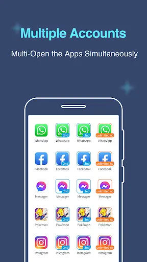 ภาพหน้าจอของ Multiple Accounts: Dual Space