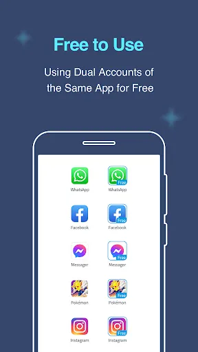 ภาพหน้าจอของ Multiple Accounts: Dual Space