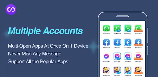 ภาพหน้าจอของ Multiple Accounts: Dual Space