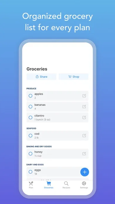 Intent - Meal Planner Screenshots