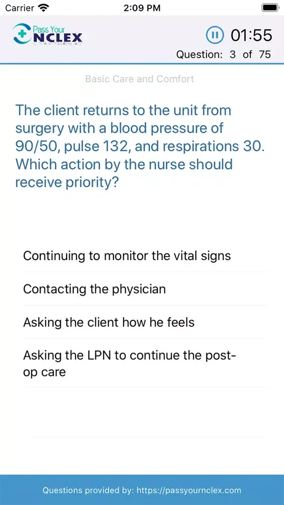 Capturas de pantalla de NCLEX Practice Exam Questions