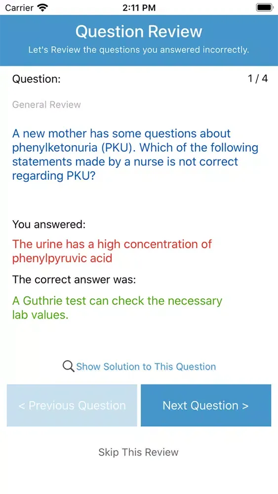 Capturas de pantalla de NCLEX Practice Exam Questions