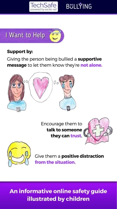 Capturas de tela do TechSafe - Online Bullying