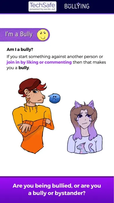 Capturas de tela do TechSafe - Online Bullying