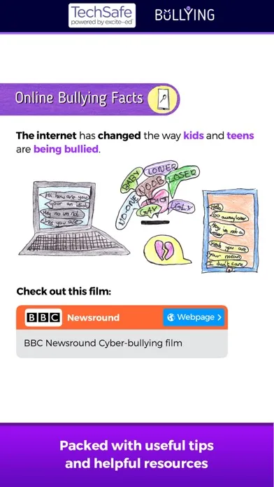Capturas de tela do TechSafe - Online Bullying