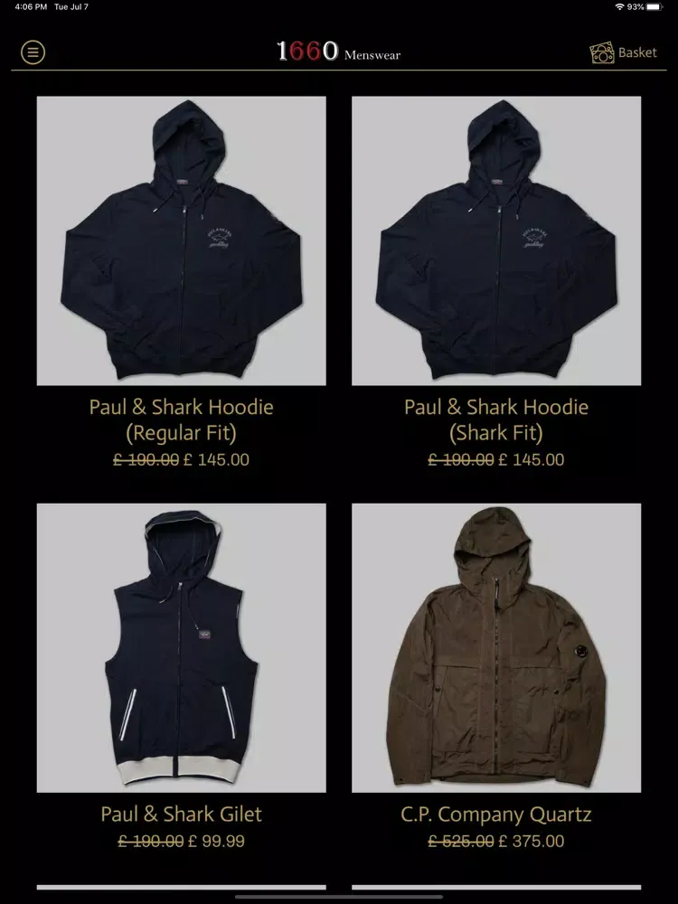1660 Menswear iPad 应用截图