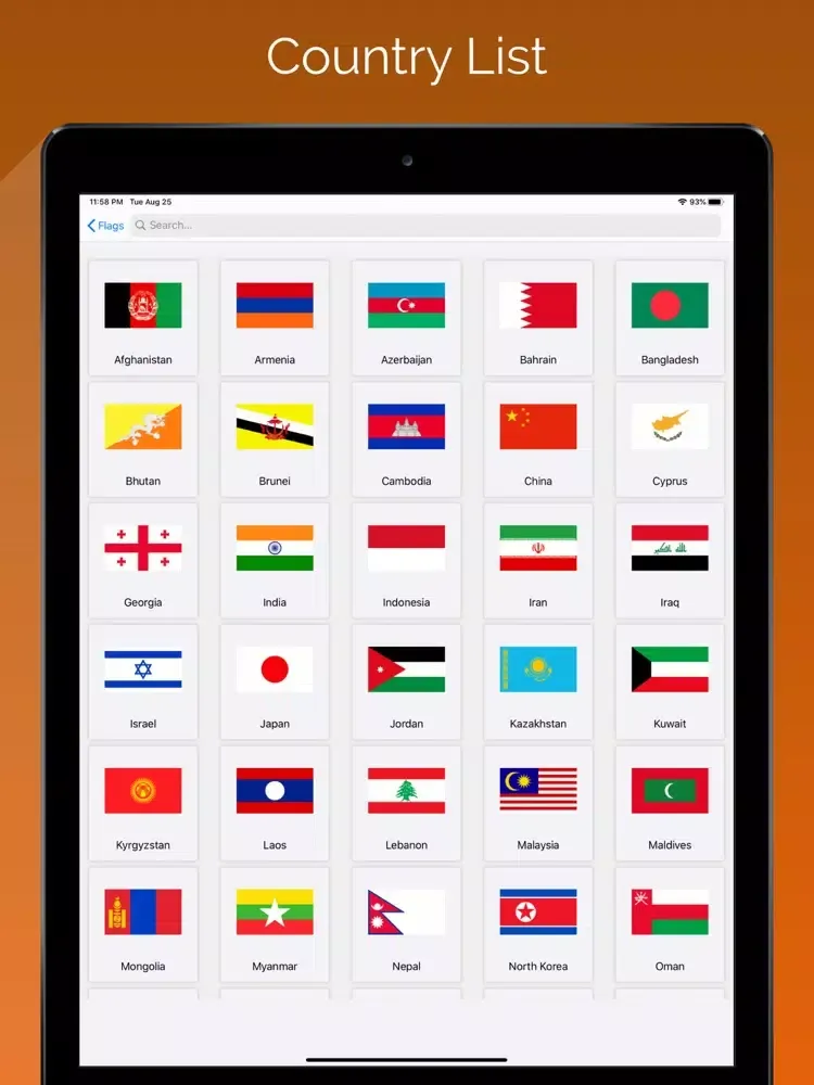 Flag Quiz: Asia iPad  スクリーンショット