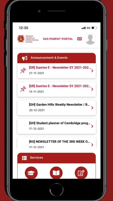 Capturas de pantalla de VAS Parent Portal