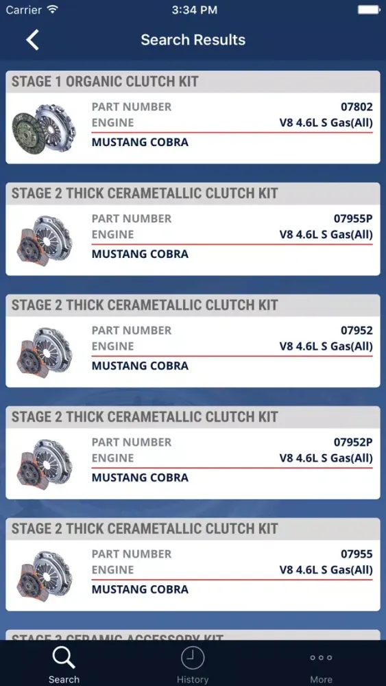EXEDY USA Search Screenshots
