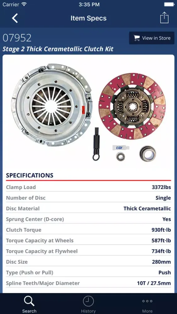 EXEDY USA Search Screenshots