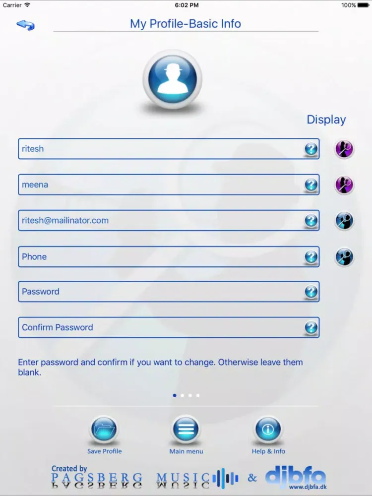Musician Search App iPad  Screenshots