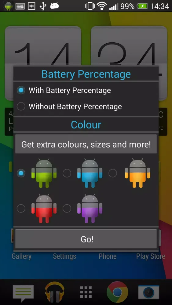 Tangkapan skrin Droid Battery Widget