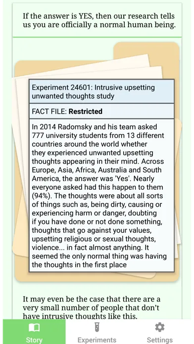 Tangkapan skrin CBT Behavioural Experiments