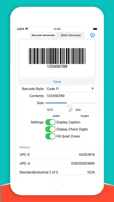 Zrzuty ekranu Barcode Generator ME