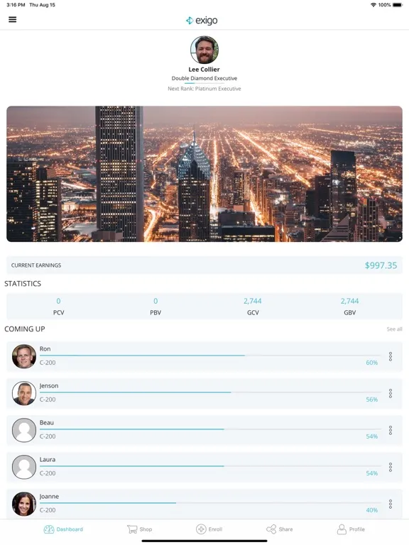Exigo Mobile Backoffice iPad  스크린샷