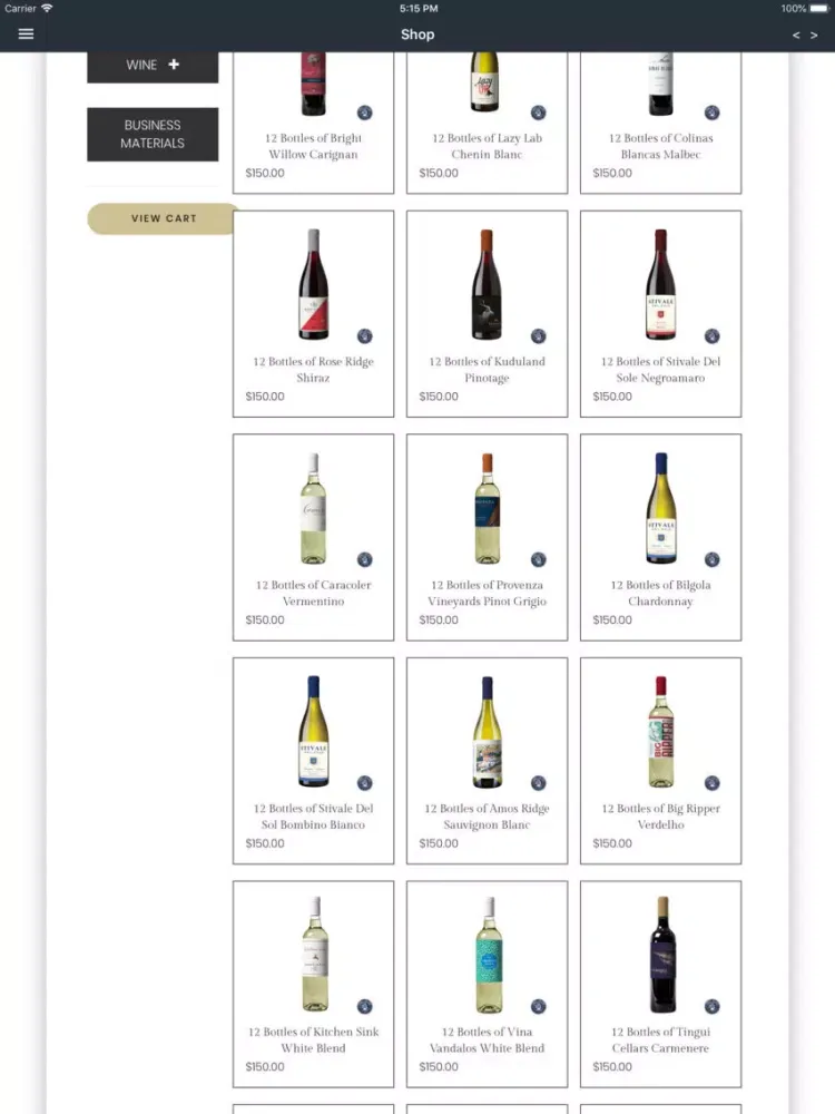 Скриншоты Direct Cellars Backoffice iPad 