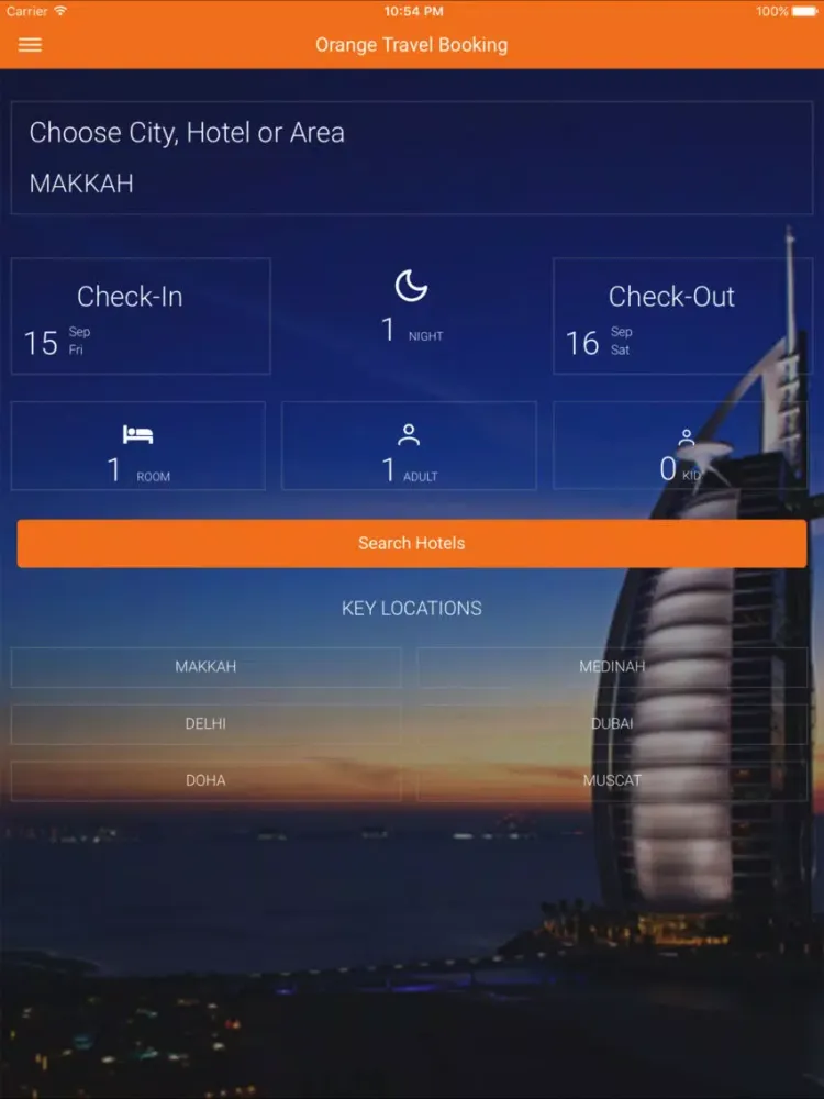 Zrzuty ekranu Orange Travel Booking iPad 