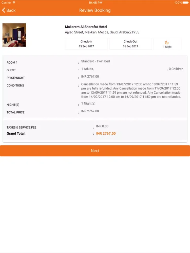 Zrzuty ekranu Orange Travel Booking iPad 