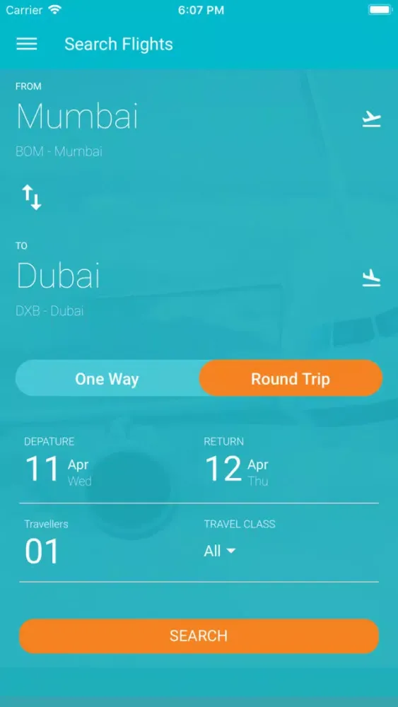 Zrzuty ekranu Orange Travel Booking