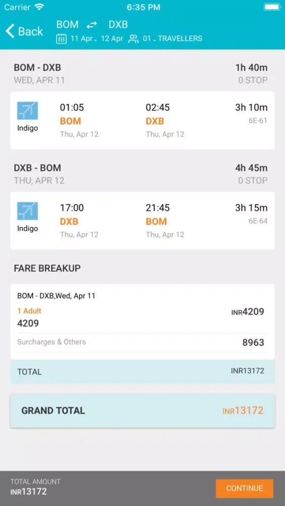 Zrzuty ekranu Orange Travel Booking