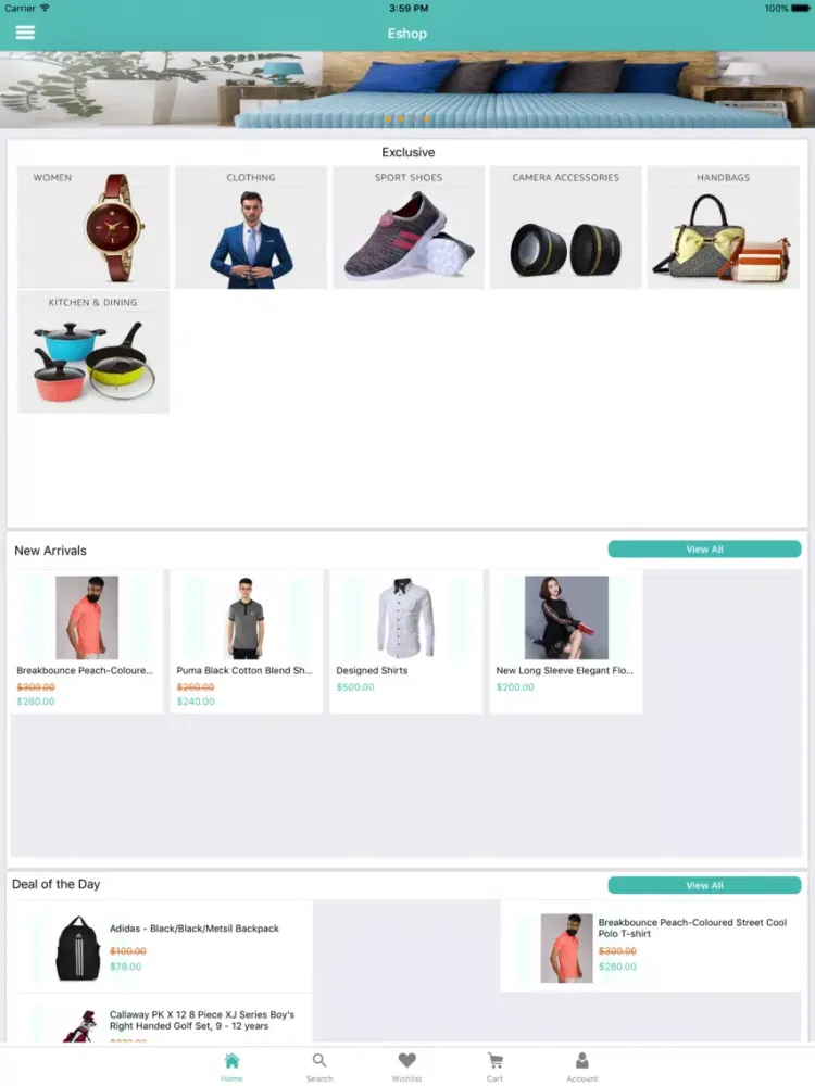 Exlcart Opencart Mobile App iPad  سکرین شاٹس