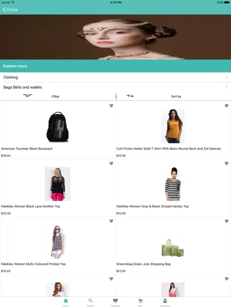 Exlcart Opencart Mobile App iPad  سکرین شاٹس