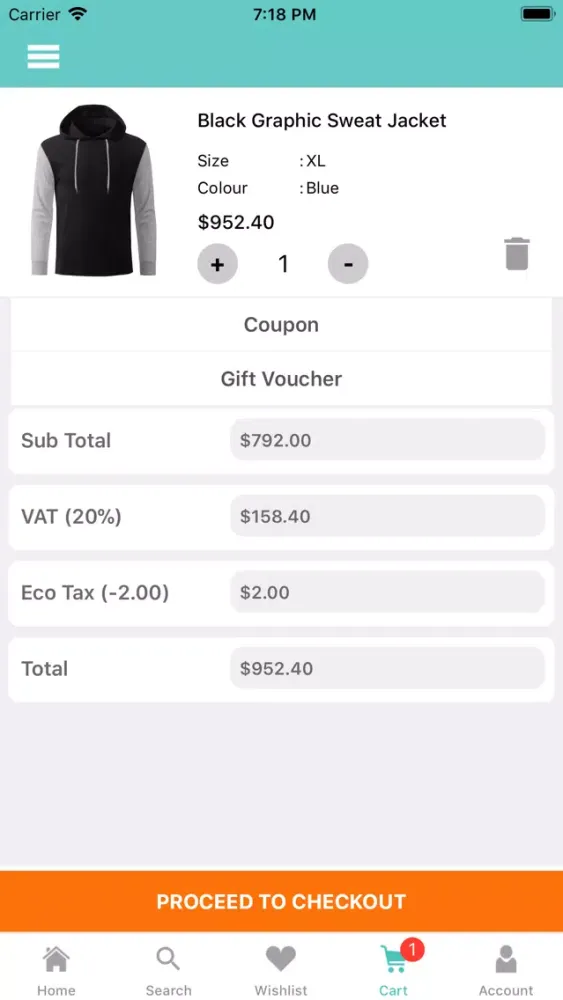 Exlcart Opencart Mobile App سکرین شاٹس