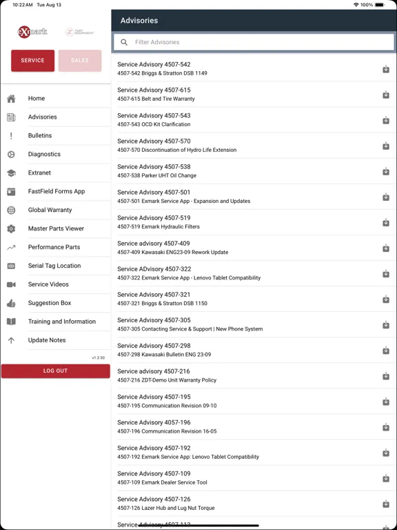 Exmark Dealer HQ iPad  스크린샷