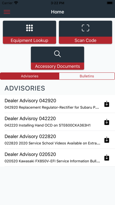 Captures d'écran de Exmark Dealer HQ