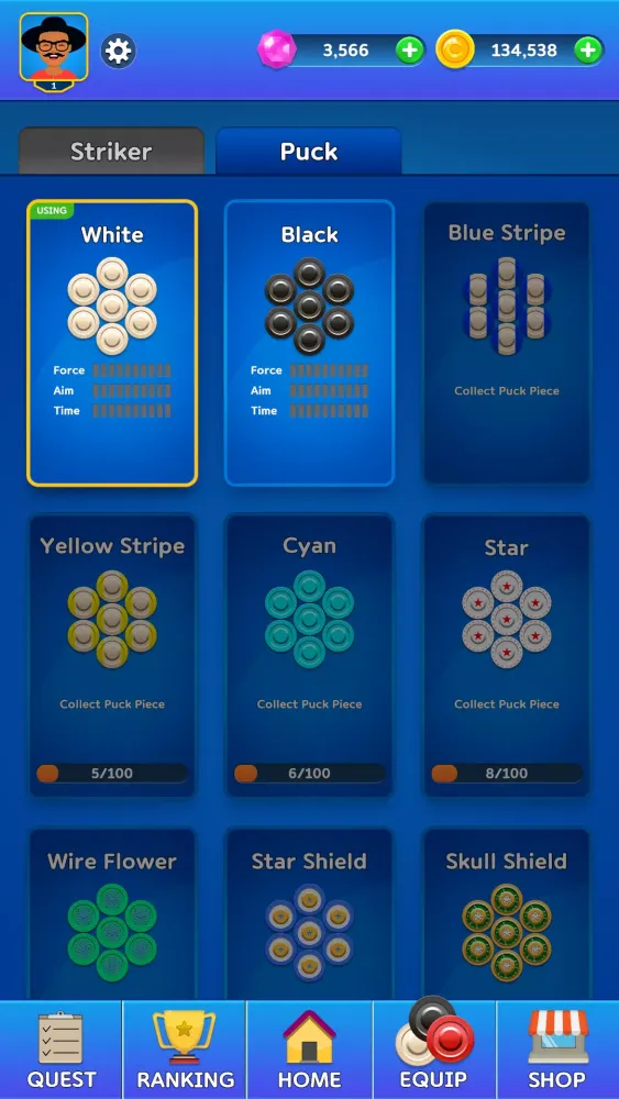 Ảnh chụp màn hình của Carrom Striker