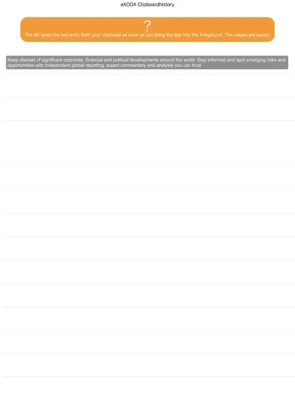 Tangkapan layar eXODA Clipboard History iPad 