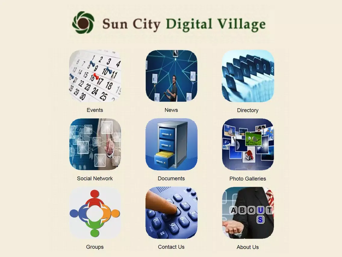 Tangkapan layar Sun City Digital Village iPad 