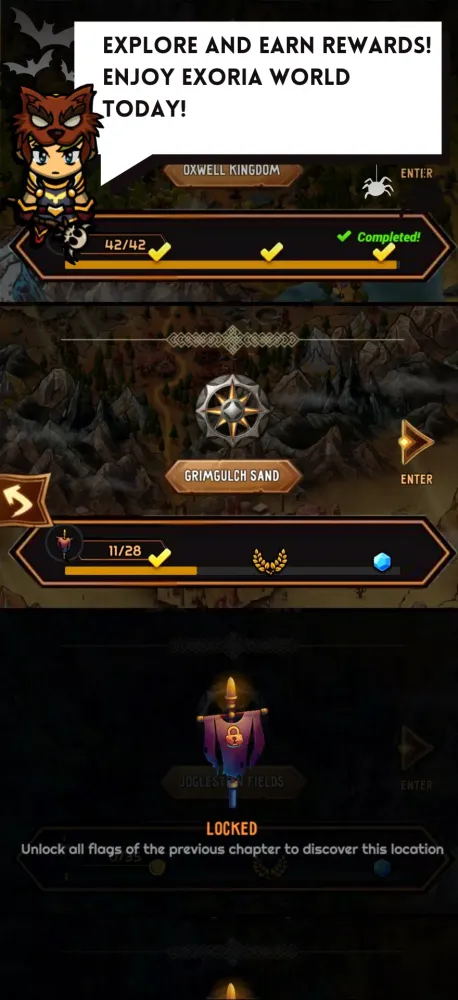 Ảnh chụp màn hình của Exoria Online Idle MMORPG