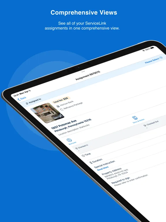 Ảnh chụp màn hình của EXOS Signing Agent iPad 
