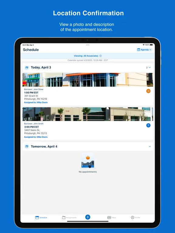Ảnh chụp màn hình của EXOS Signing Agent iPad 
