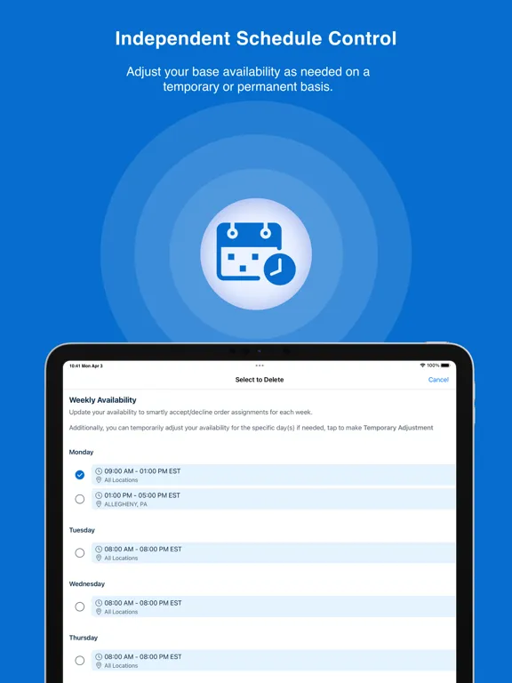 Ảnh chụp màn hình của EXOS Signing Agent iPad 