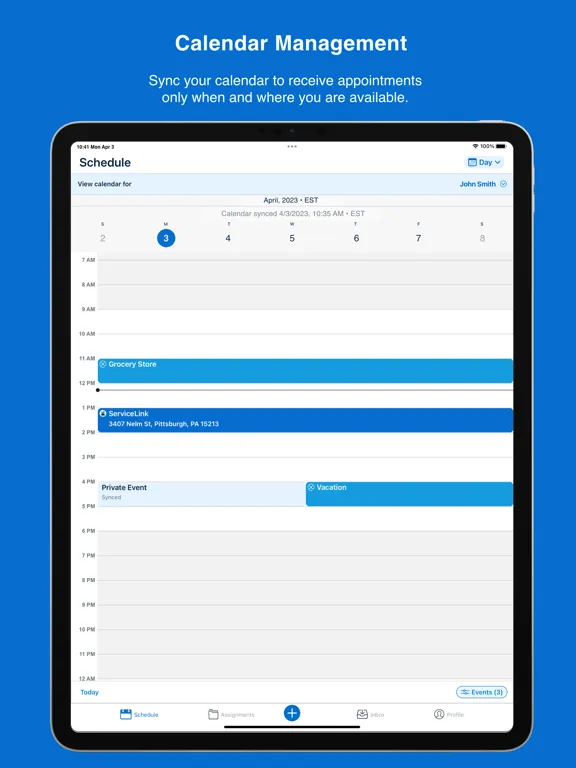 Ảnh chụp màn hình của EXOS Signing Agent iPad 