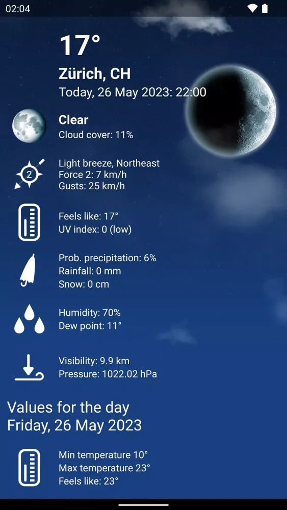 Ảnh chụp màn hình của Weather Switzerland XL PRO