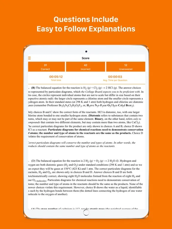AP Chemistry Exam Questions iPad  سکرین شاٹس