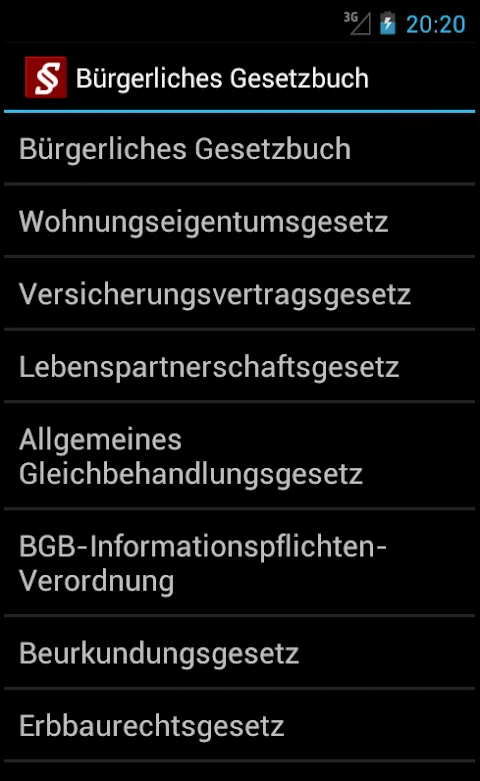 Zrzuty ekranu Bürgerliches Gesetzbuch