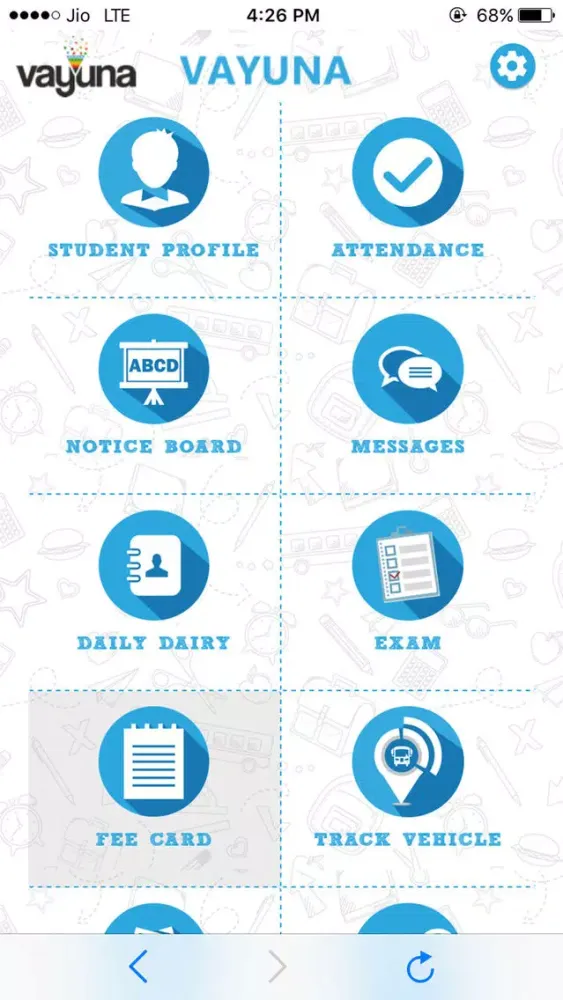 Capturas de tela do MySchoolApp.